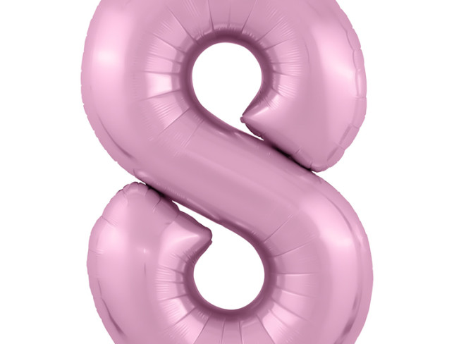 Фольгированная цифра "8" розовая Фото